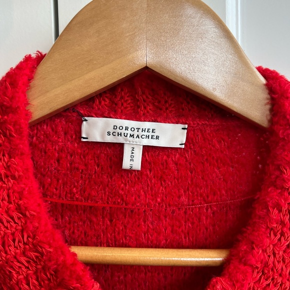 Dorothee Schumacher Texture Knit Cardigan, Size 1 (US 4), Red - Picture 11 of 13